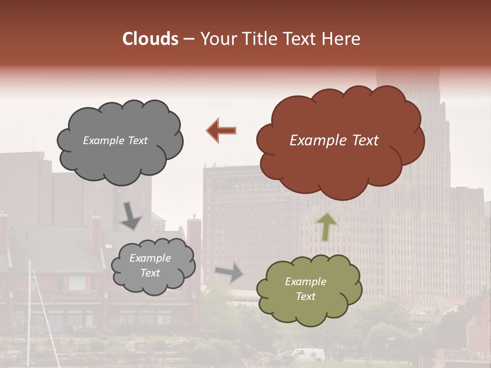 A Picture Of A City With A Large Building In The Background PowerPoint Template
