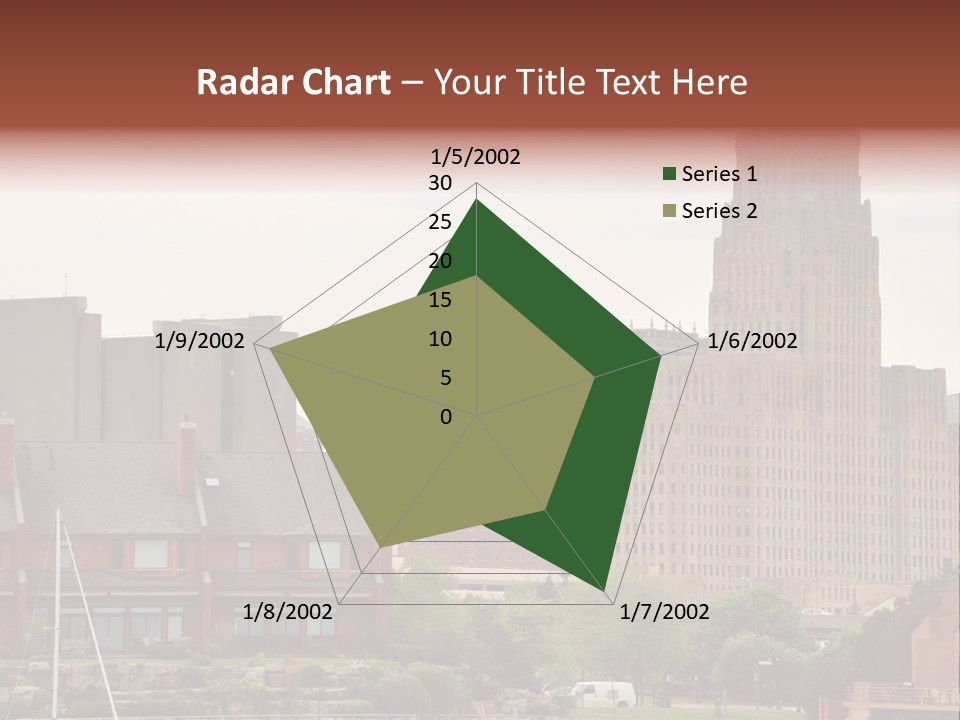 A Picture Of A City With A Large Building In The Background PowerPoint Template
