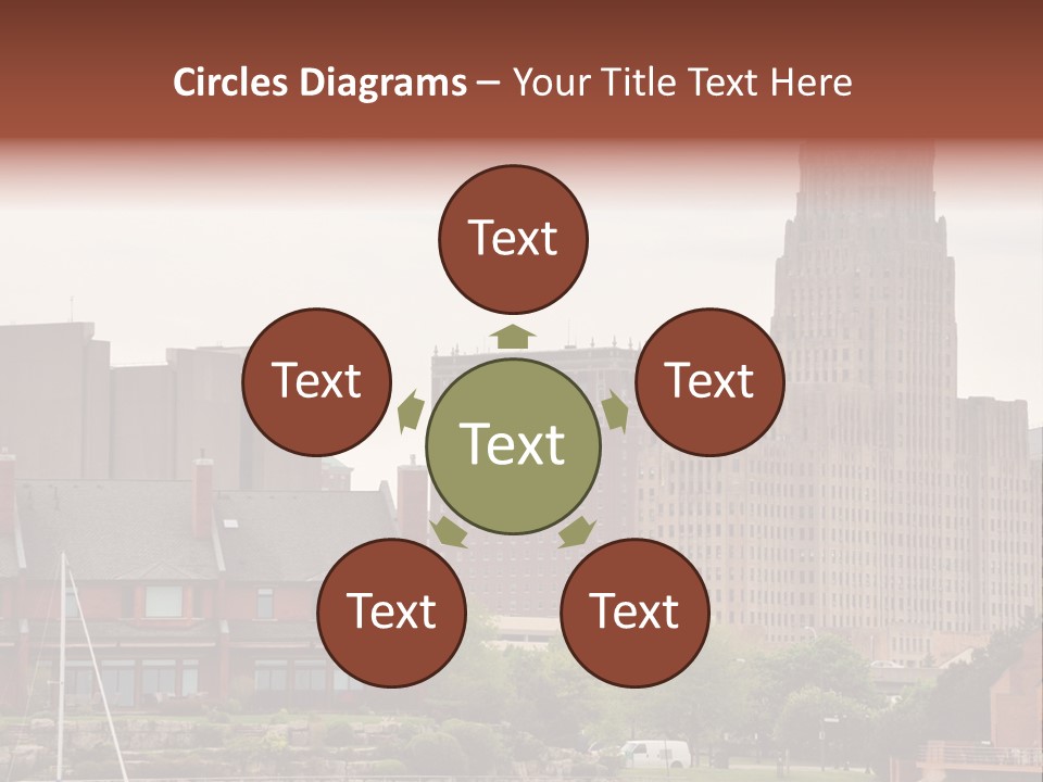 A Picture Of A City With A Large Building In The Background PowerPoint Template