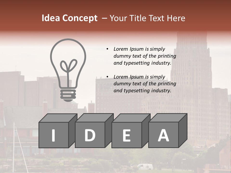 A Picture Of A City With A Large Building In The Background PowerPoint Template