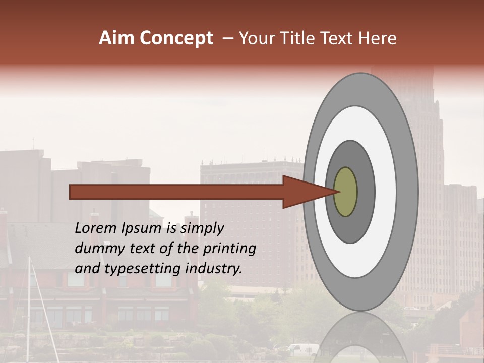 A Picture Of A City With A Large Building In The Background PowerPoint Template