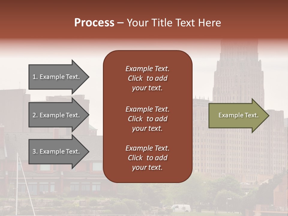 A Picture Of A City With A Large Building In The Background PowerPoint Template