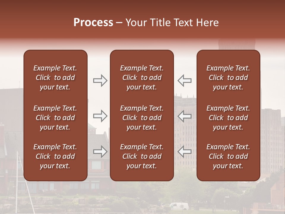A Picture Of A City With A Large Building In The Background PowerPoint Template