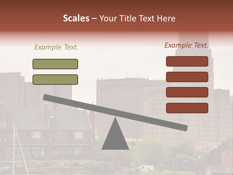 A Picture Of A City With A Large Building In The Background PowerPoint Template