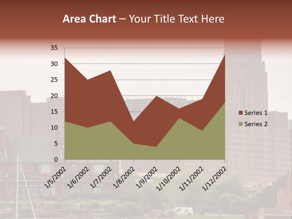 A Picture Of A City With A Large Building In The Background PowerPoint Template