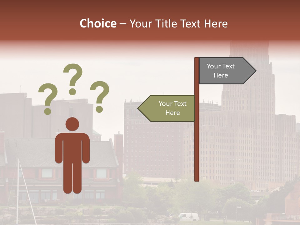 A Picture Of A City With A Large Building In The Background PowerPoint Template