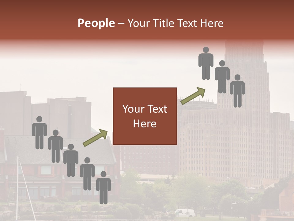 A Picture Of A City With A Large Building In The Background PowerPoint Template