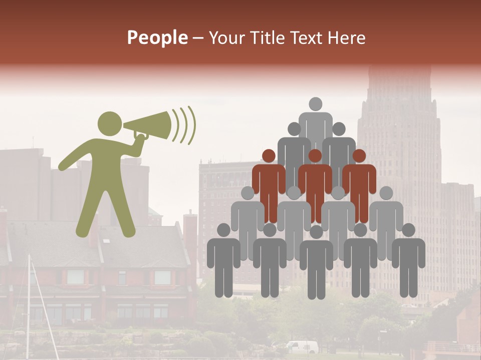 A Picture Of A City With A Large Building In The Background PowerPoint Template