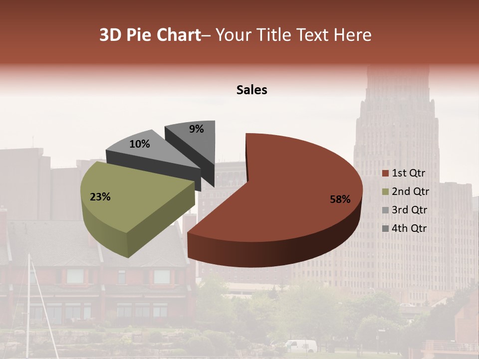 A Picture Of A City With A Large Building In The Background PowerPoint Template