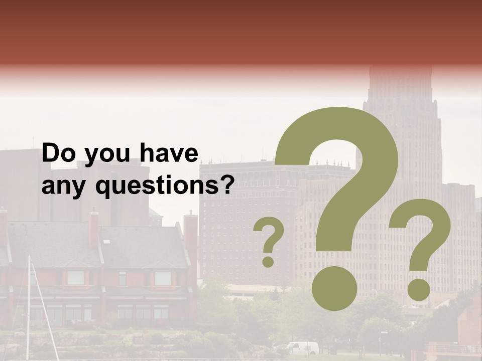 A Picture Of A City With A Large Building In The Background PowerPoint Template