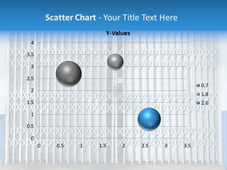 A Blue And White Wall With A Metal Gate PowerPoint Template