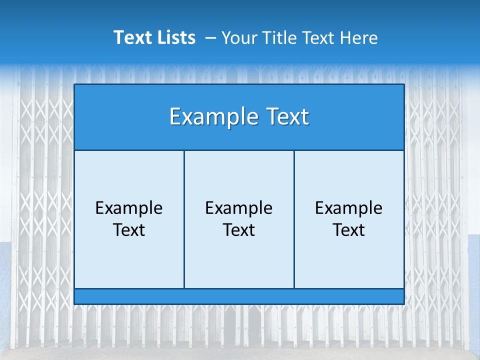 A Blue And White Wall With A Metal Gate PowerPoint Template