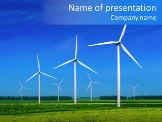 Production Windturbine Landscape PowerPoint Template