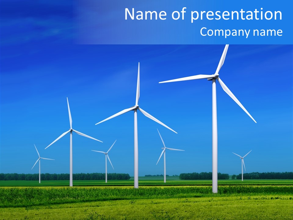 Production Windturbine Landscape PowerPoint Template