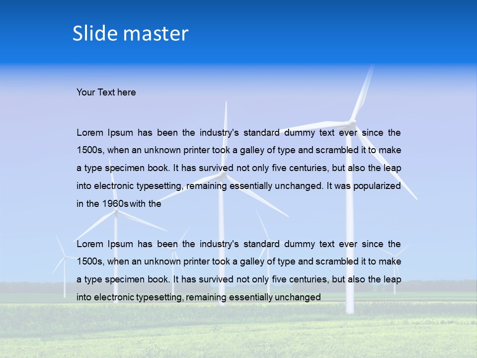 Production Windturbine Landscape PowerPoint Template