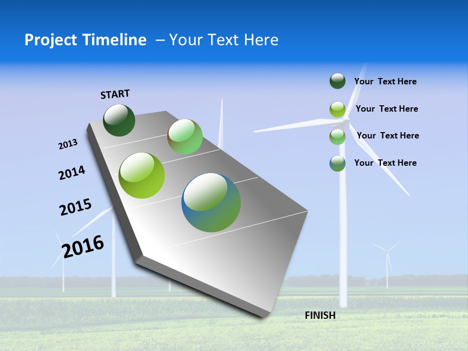 Production Windturbine Landscape PowerPoint Template