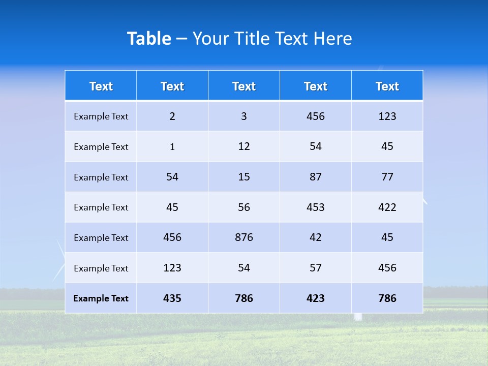 Production Windturbine Landscape PowerPoint Template