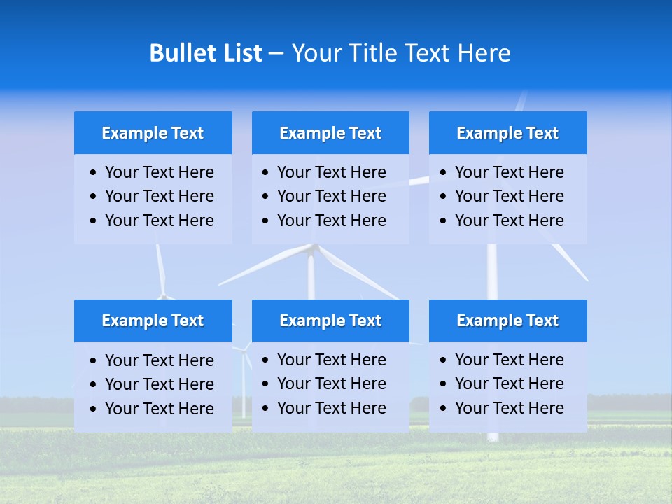 Production Windturbine Landscape PowerPoint Template