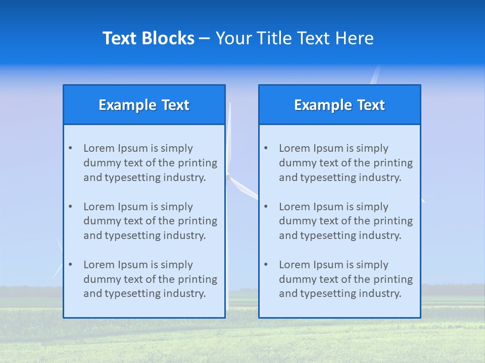 Production Windturbine Landscape PowerPoint Template