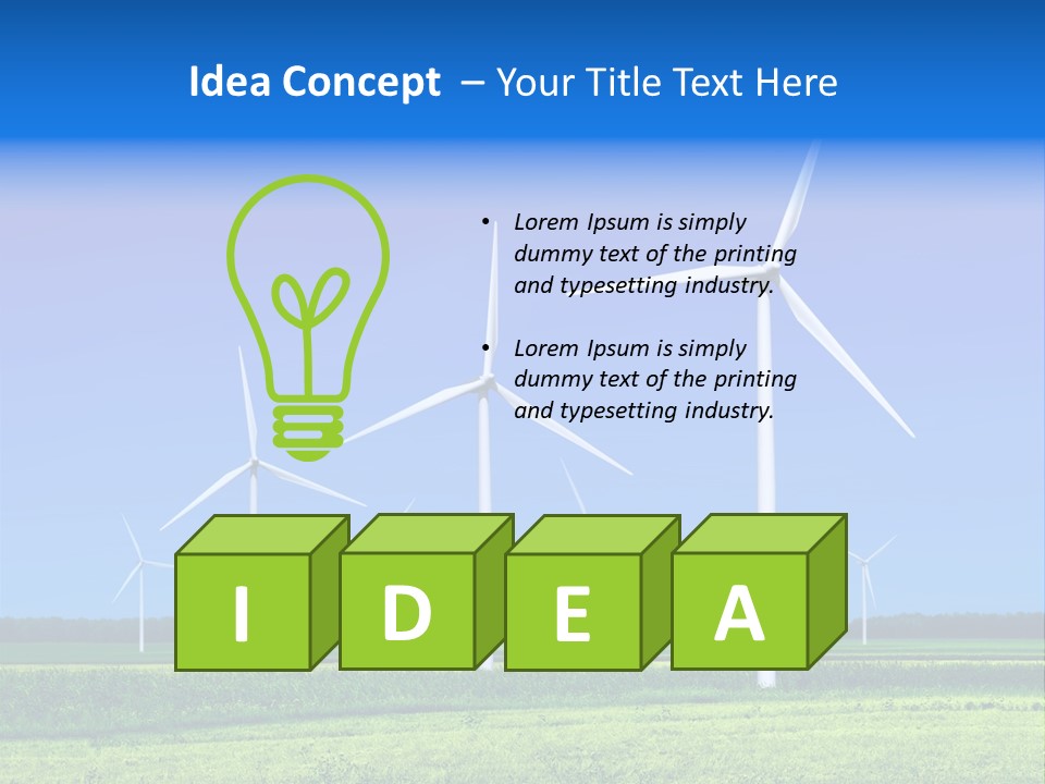 Production Windturbine Landscape PowerPoint Template
