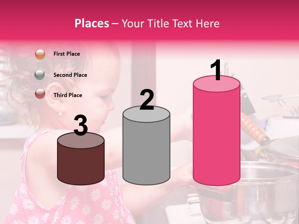 A Little Girl Is Stirring A Pot With A Spoon PowerPoint Template