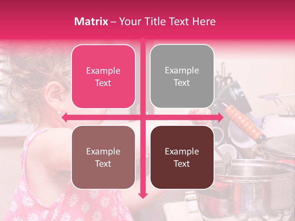 A Little Girl Is Stirring A Pot With A Spoon PowerPoint Template