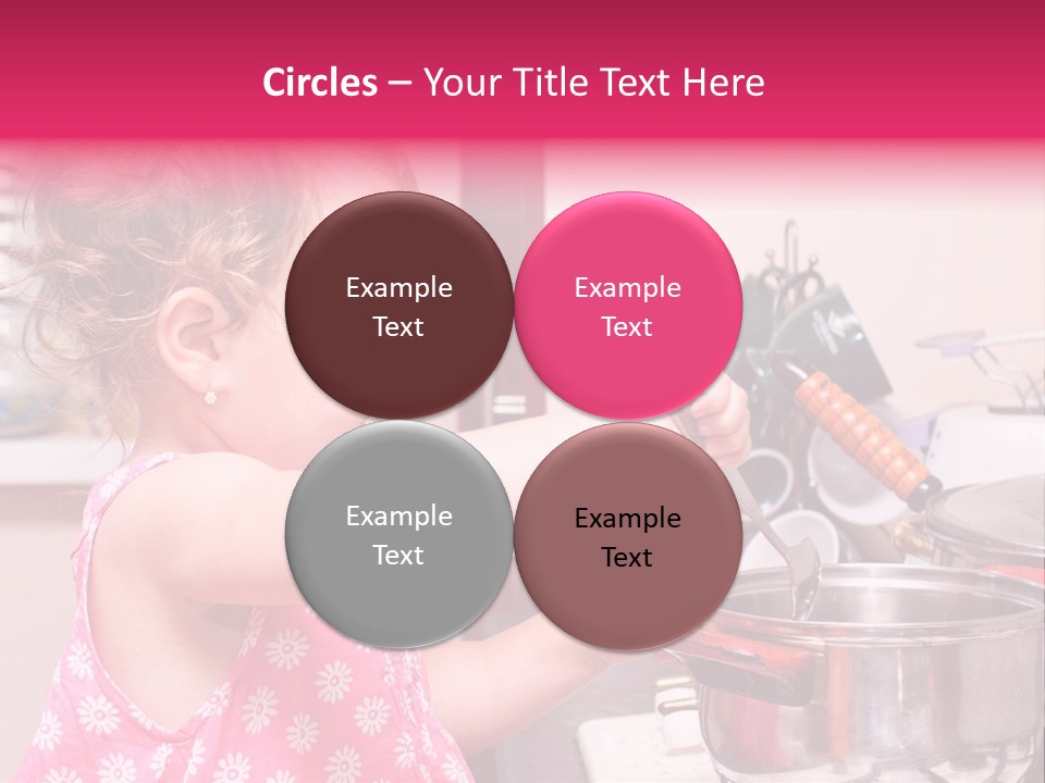 A Little Girl Is Stirring A Pot With A Spoon PowerPoint Template