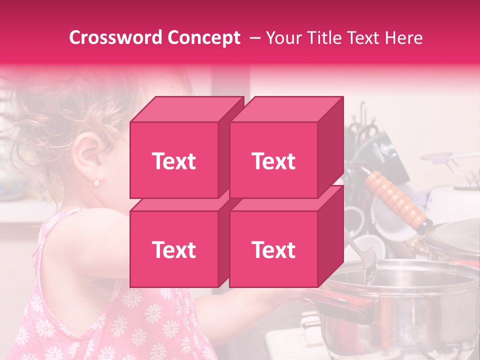 A Little Girl Is Stirring A Pot With A Spoon PowerPoint Template