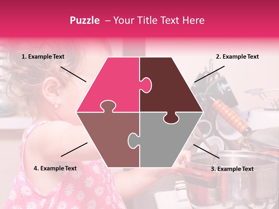 A Little Girl Is Stirring A Pot With A Spoon PowerPoint Template