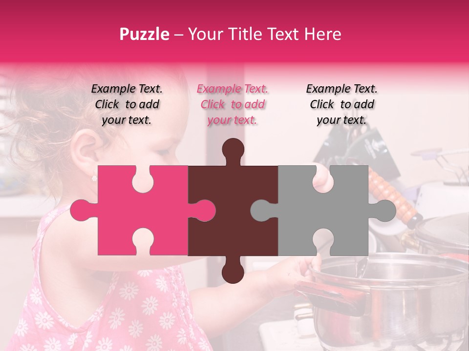 A Little Girl Is Stirring A Pot With A Spoon PowerPoint Template