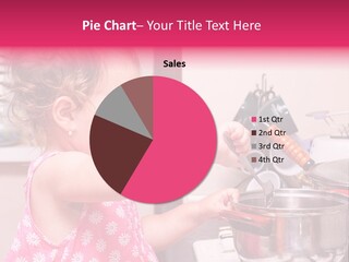 A Little Girl Is Stirring A Pot With A Spoon PowerPoint Template