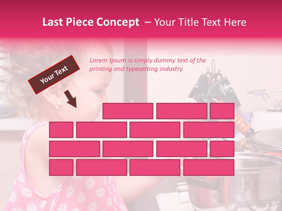 A Little Girl Is Stirring A Pot With A Spoon PowerPoint Template