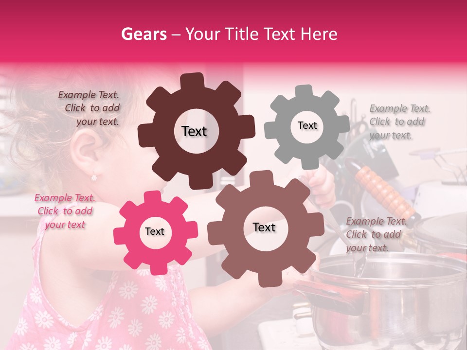 A Little Girl Is Stirring A Pot With A Spoon PowerPoint Template
