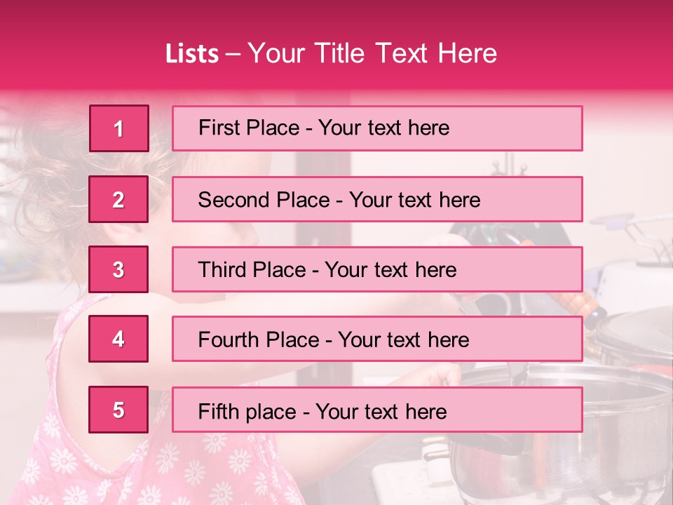 A Little Girl Is Stirring A Pot With A Spoon PowerPoint Template