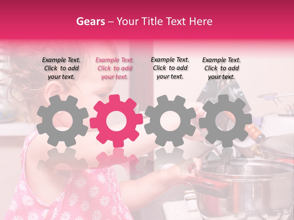 A Little Girl Is Stirring A Pot With A Spoon PowerPoint Template