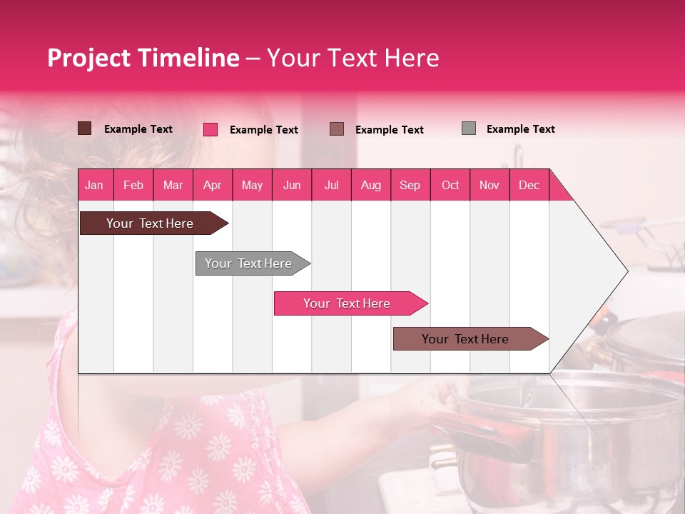 A Little Girl Is Stirring A Pot With A Spoon PowerPoint Template