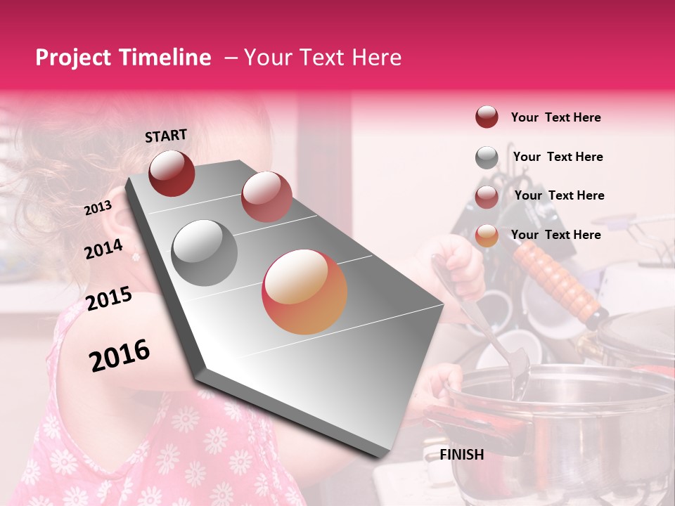 A Little Girl Is Stirring A Pot With A Spoon PowerPoint Template