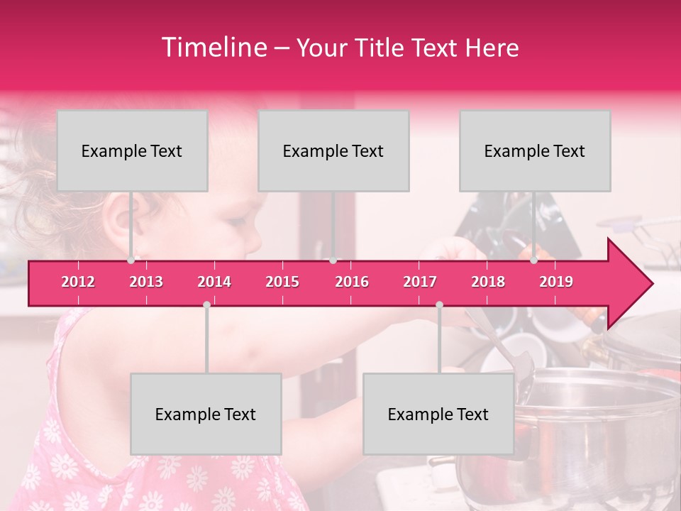 A Little Girl Is Stirring A Pot With A Spoon PowerPoint Template