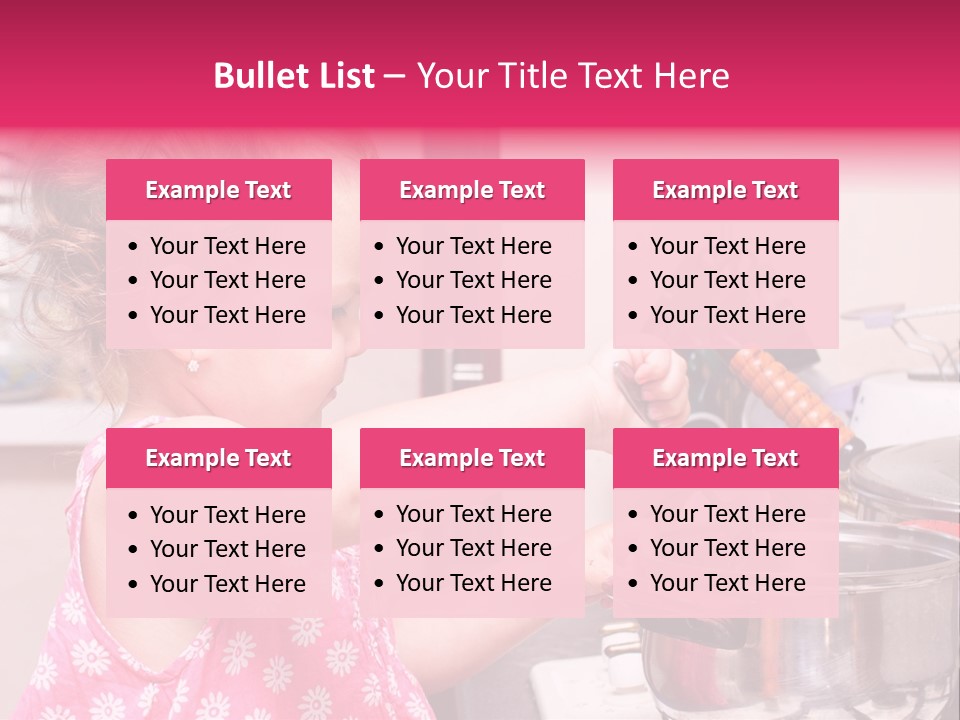 A Little Girl Is Stirring A Pot With A Spoon PowerPoint Template