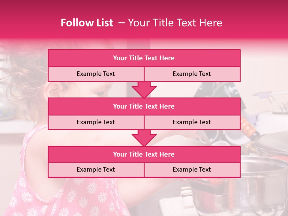 A Little Girl Is Stirring A Pot With A Spoon PowerPoint Template