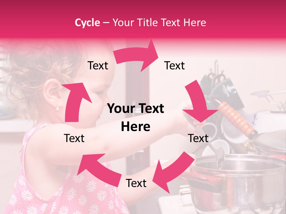 A Little Girl Is Stirring A Pot With A Spoon PowerPoint Template