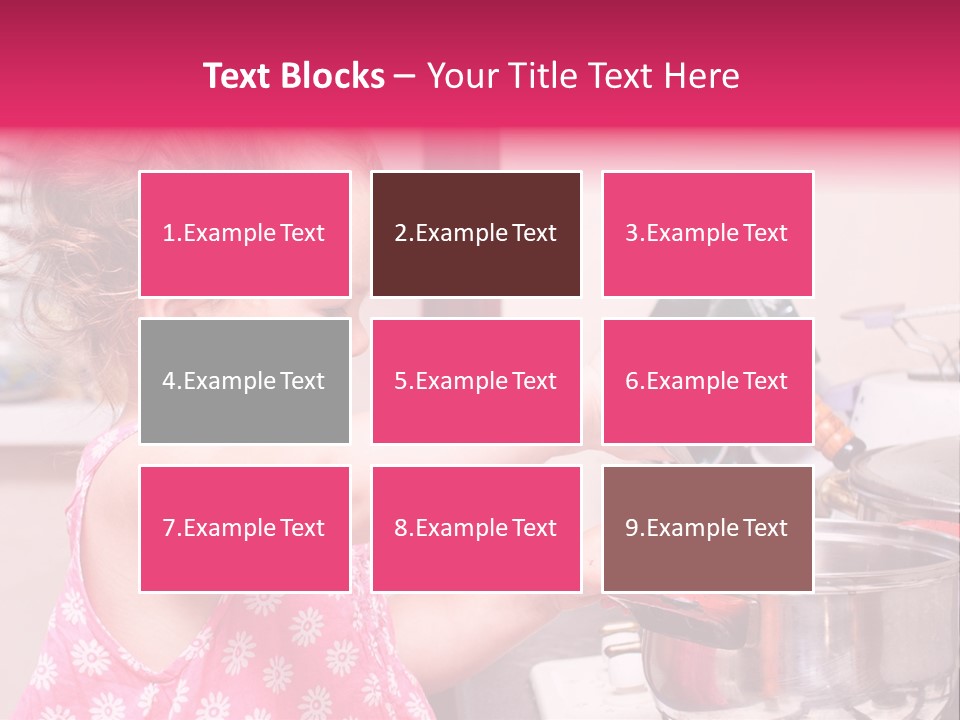 A Little Girl Is Stirring A Pot With A Spoon PowerPoint Template