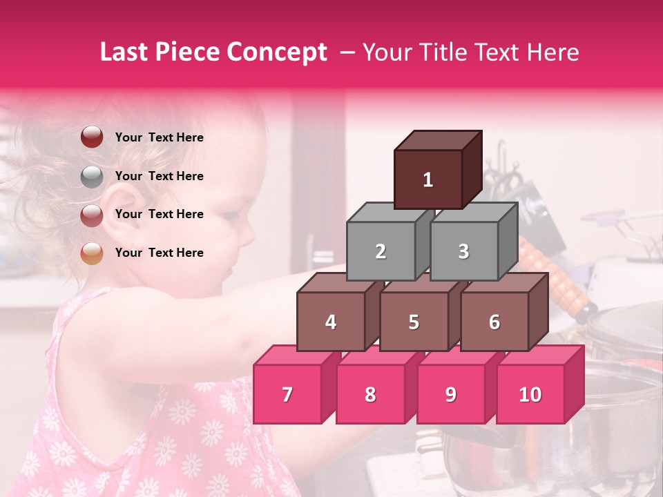A Little Girl Is Stirring A Pot With A Spoon PowerPoint Template