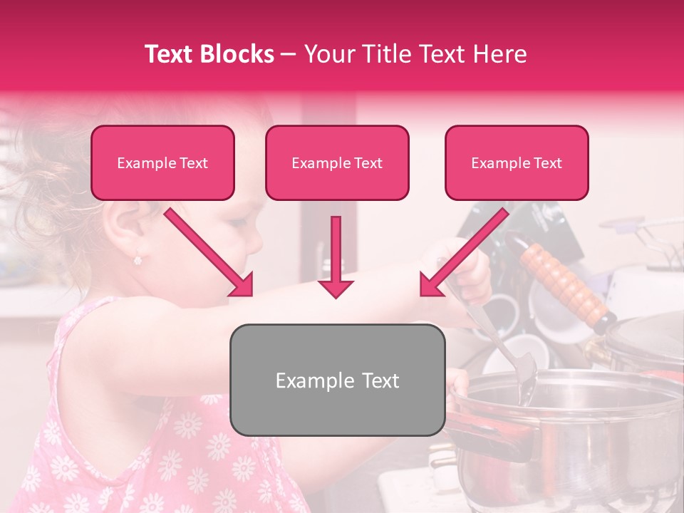A Little Girl Is Stirring A Pot With A Spoon PowerPoint Template