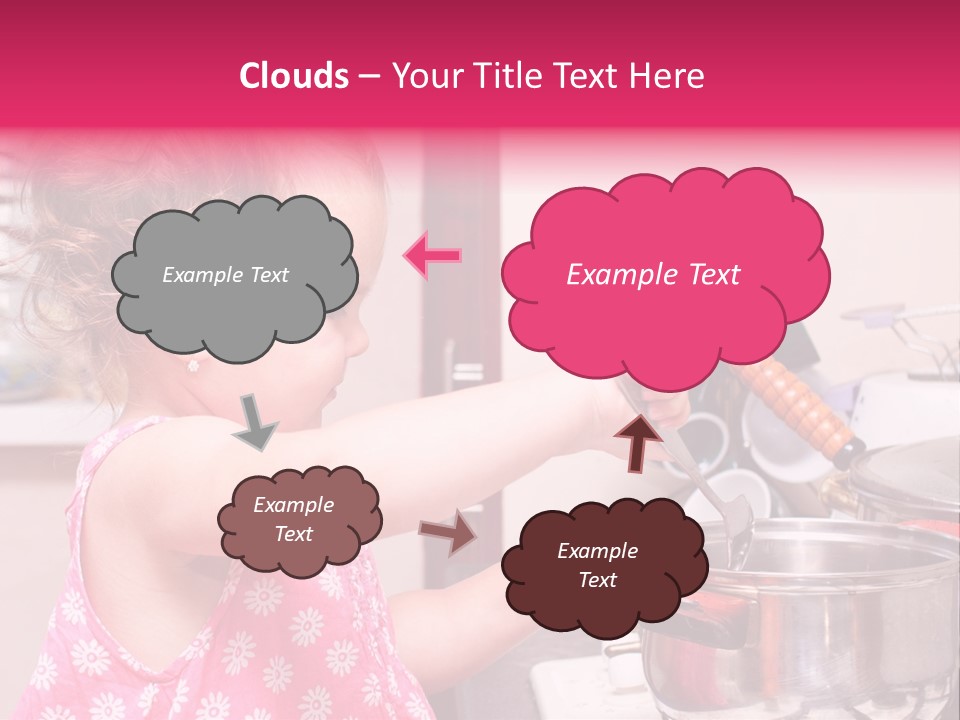 A Little Girl Is Stirring A Pot With A Spoon PowerPoint Template