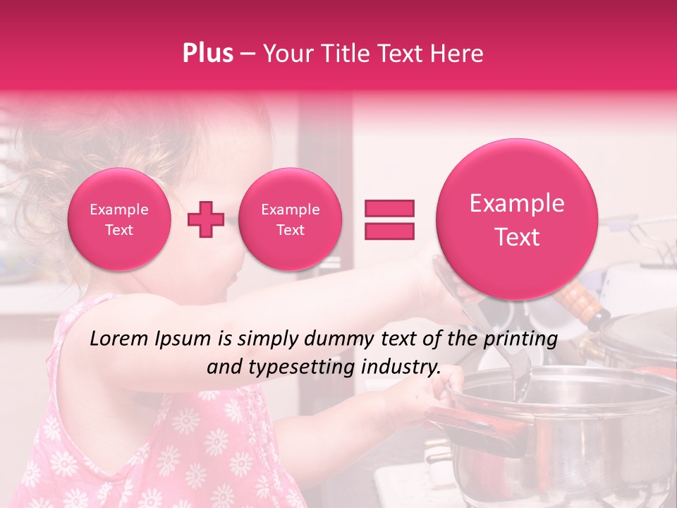 A Little Girl Is Stirring A Pot With A Spoon PowerPoint Template