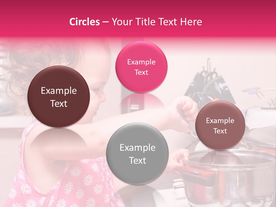 A Little Girl Is Stirring A Pot With A Spoon PowerPoint Template