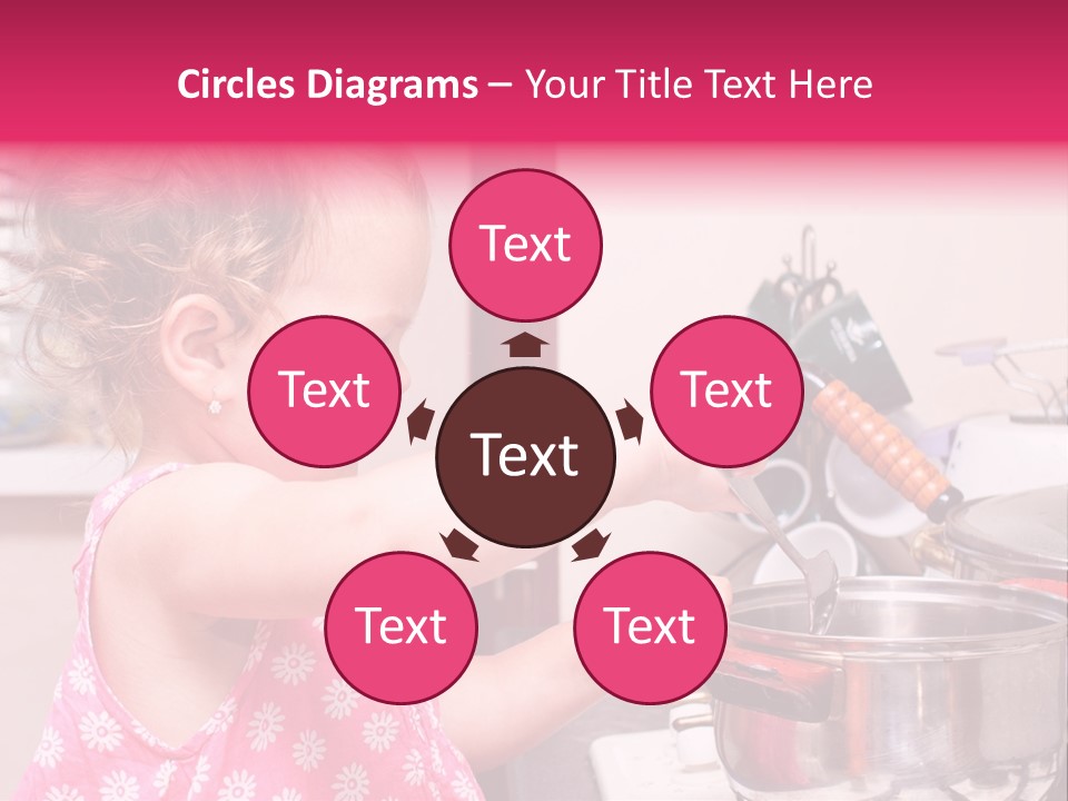 A Little Girl Is Stirring A Pot With A Spoon PowerPoint Template