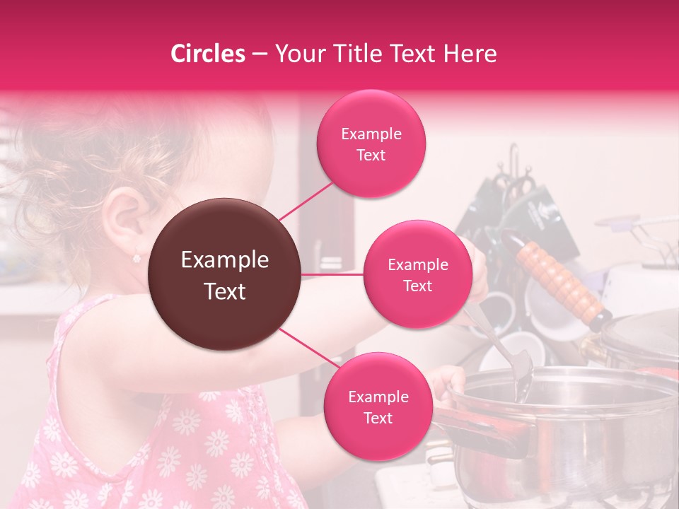 A Little Girl Is Stirring A Pot With A Spoon PowerPoint Template