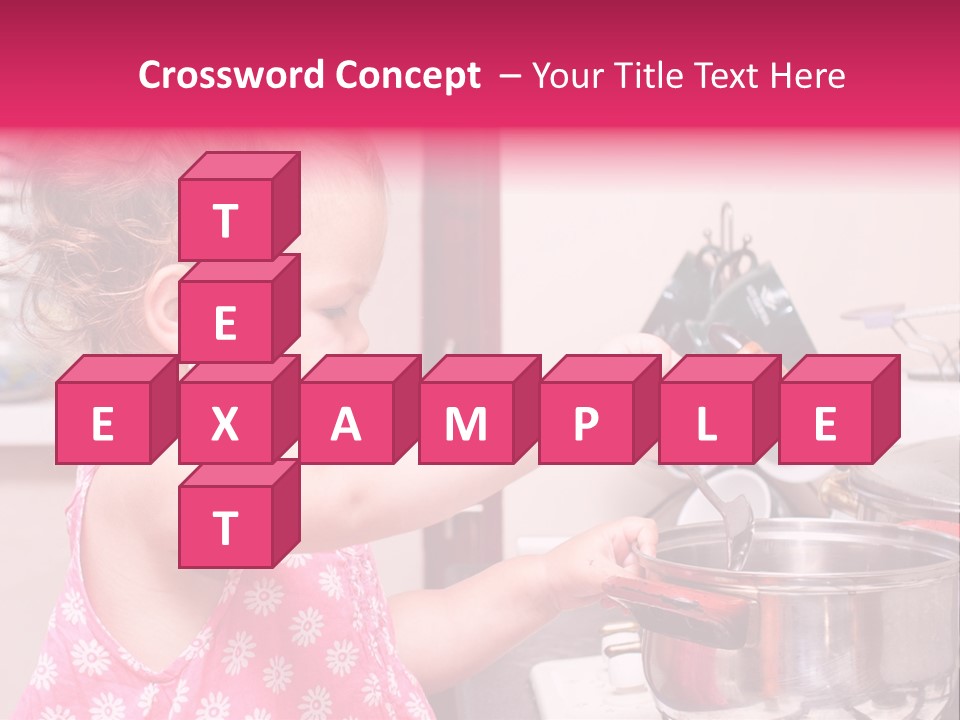 A Little Girl Is Stirring A Pot With A Spoon PowerPoint Template